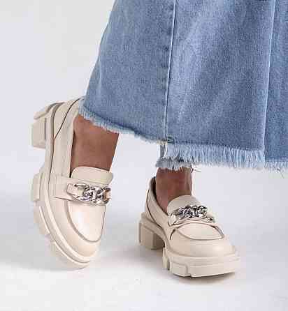 Туфлі жіночі GREMMY 200 цепи бежеві (весна-осінь, шкіра натуральна) (5355) 37р.39р.40р.41р. 39 Коломия