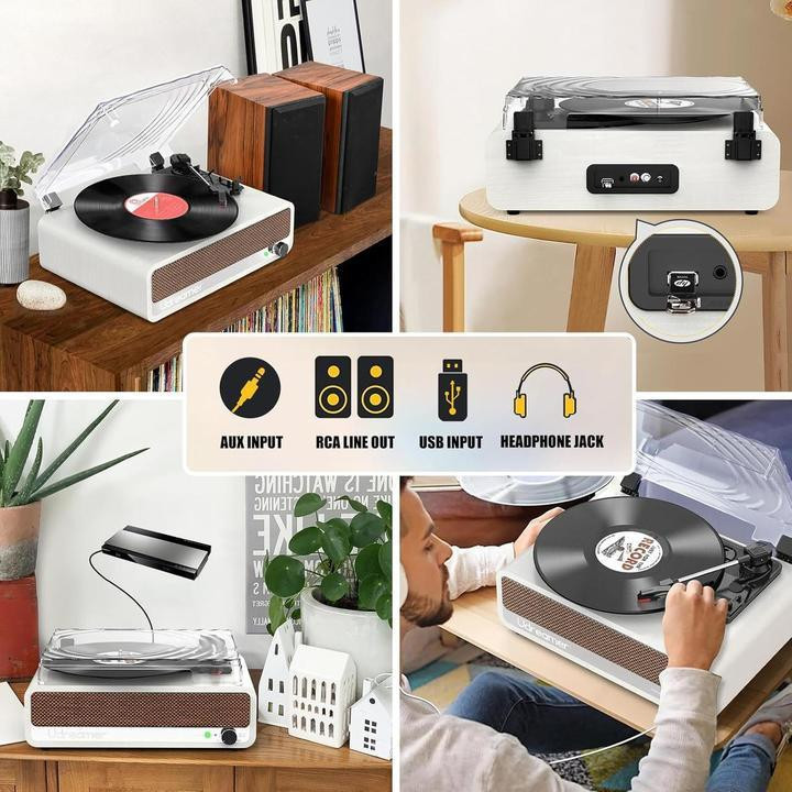 Виниловый ретро-проигрыватель Udreamer UD002 с функцией Bluetooth USB и динамиками Днепр - изображение 5