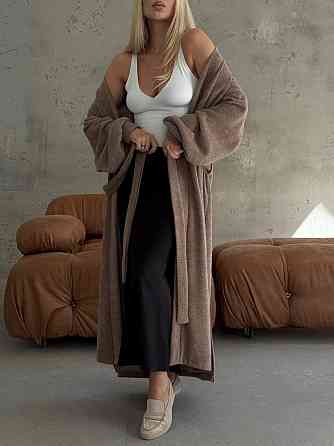 Жіночий затишний оверсайз кардиган із поясом альпака Моко Одеса