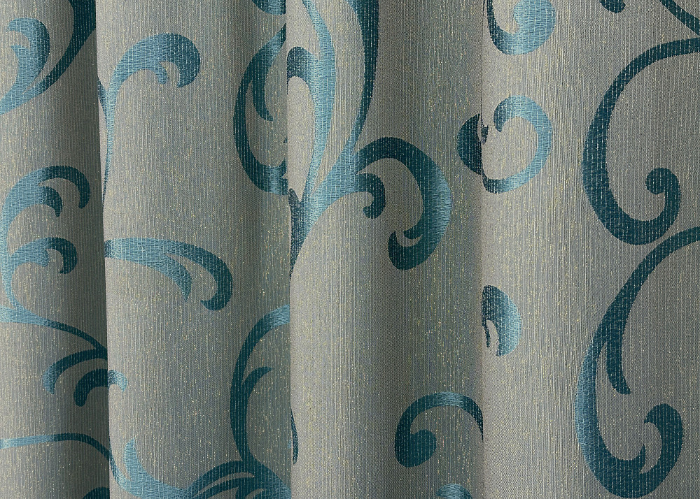 Комплект готовых штор VR-Textil Жаккард Allure № 1616ш Серый с голубым 150х270 см 2 шт (33-0489) Киев - изображение 7