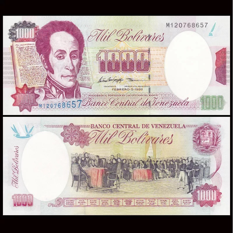 Венесуела/Венесуела/Venezuela 1000 bolivares 1998 Pick 76c UNC Полтава - фото 1