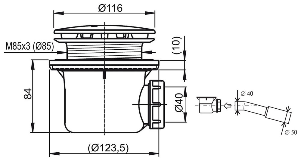 Сифон RAVAK PROFESSIONAL- 90 Хром Київ - фото 1