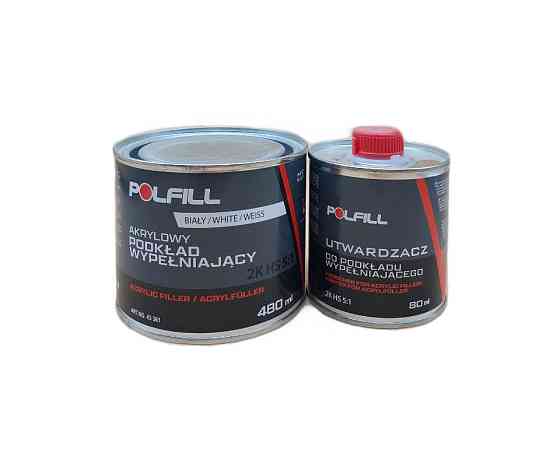 Грунт акриловий 5:1 2K HS білий 400мл+80мл затв. Polfill Київ