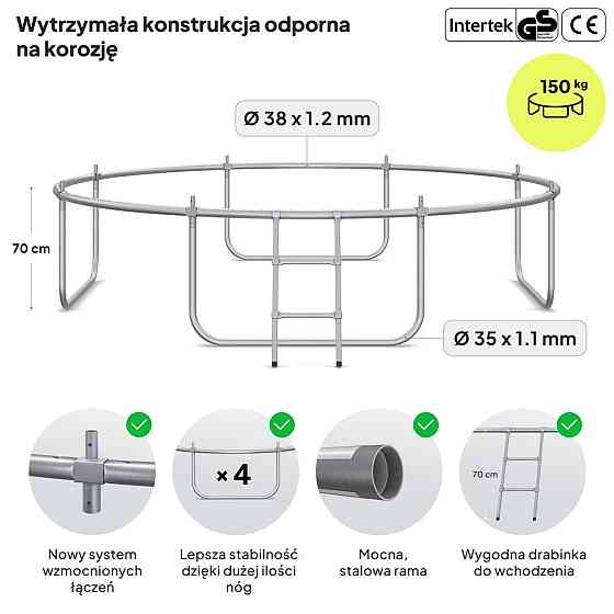 Батут Zipro Jump Pro із зовнішньою сіткою 10 футів 312 см чорно-зелений Київ