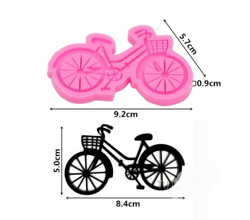 Молд силиконовый Велосипед 92 на 57 мм розовый Киев - изображение 2