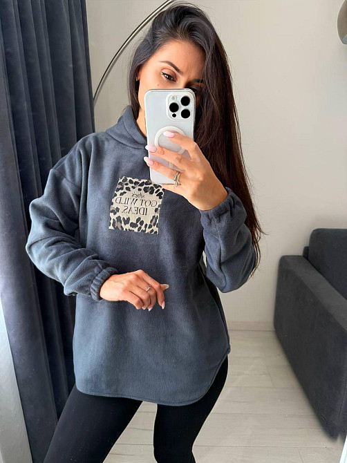 Жіночий теплий костюм-двійка: кофта та лосини двосторонній Polar Фліс + дайвінг на флісі Графіт, 42/44 Одеса - фото 3