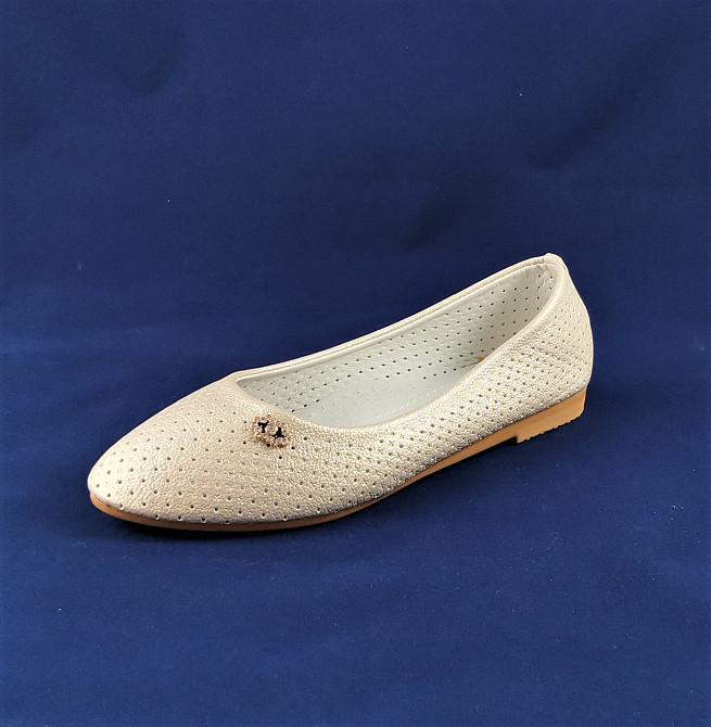Жіночі Балетки Бежеві Перламутр Мокасини Туфлі (розміри: 36,38) — 13-3 Дніпро - фото 5