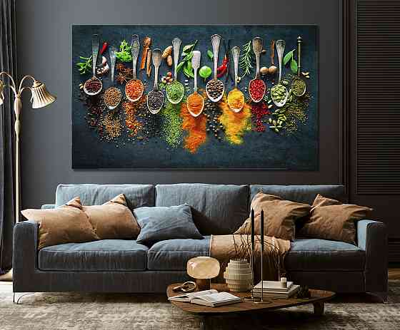 Картина холст у вітальню / спальню   Ложки спецій     MLP_41  ( 60х30см ) 60x100 см Київ