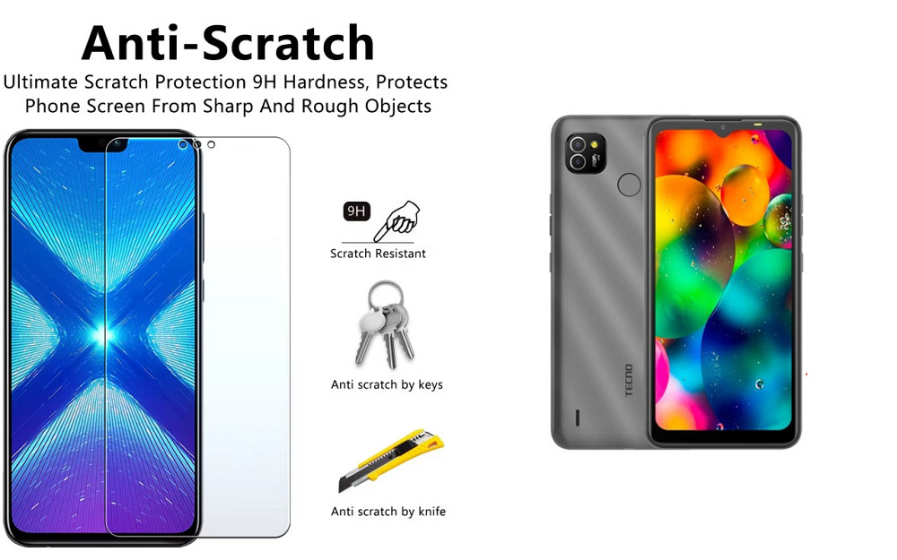 Защитное стекло NeoGlass для Tecno POP 4 BC1s – ультрапрозрачное и устойчивое Киев - изображение 1