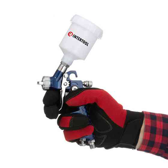 Фарбопульт пневматичний HVLP MINI, форсунка: 0,8 мм, верхній пластиковий бачок: 125 мл, 3 бар INTERTOOL PT-0101 Київ