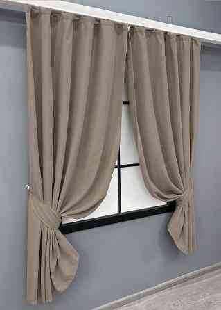 Комплект коротких штор VR-Textil Микровелюр Petek № 1487ш Какао 130х170 см 2 шт (35-0276) Киев