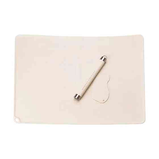 Силіконовий коврик з качалкою для тіста Бежевий Київ