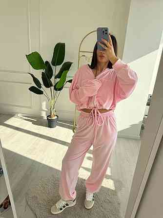 Женский плюшевый прогулочный костюмчик двойка: кофта и штаны плюшевый велюр Одесса