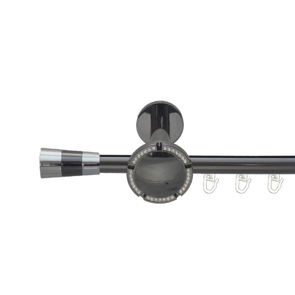 Карниз Orvit Валео металевий однорядний розета реверс фламо профільна труба  Онікс 19 мм 200 см (6678848) Львів - фото 1