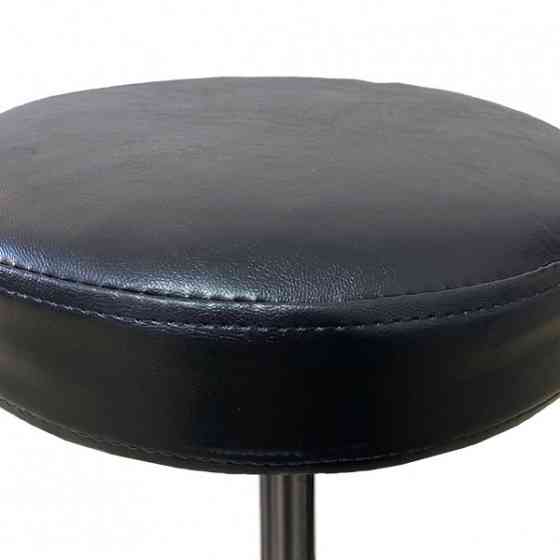 Стілець для майстра без спинки Твін на хромованій ніжці Чорний Київ