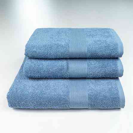 Набір махрових рушників з Бордюром 3шт GM Textile 50х90см, 50х90см, 70х140см 400г/м2 (Синій) Суми