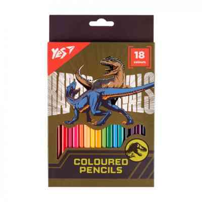 Карандаши цветные Yes 18 цветов Jurassic World хаки (290736) Винница