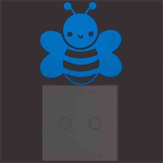 Фосфорна наклейка Бджола 10 на 10 см блакитний Київ