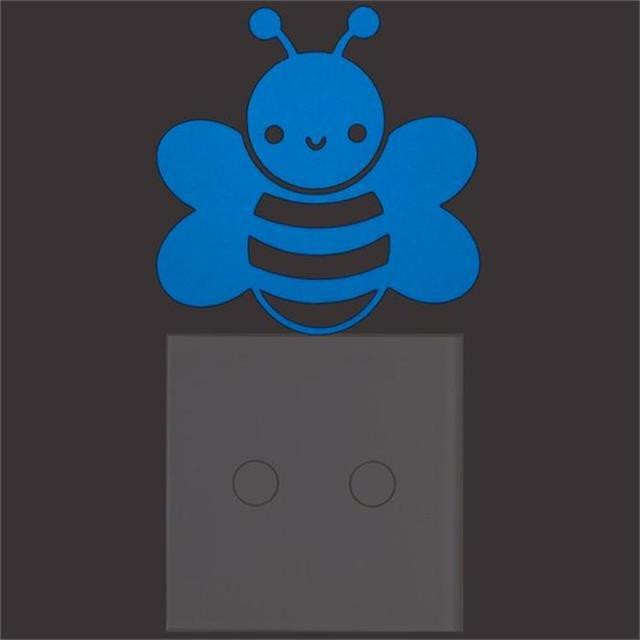 Фосфорна наклейка Бджола 10 на 10 см блакитний Київ - фото 3