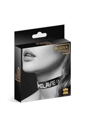 Чокер зі стразами Bijoux Pour Toi - SLAVE, натуральна шкіра Sex Aura Київ