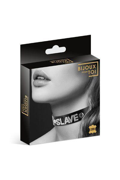 Чокер зі стразами Bijoux Pour Toi - SLAVE, натуральна шкіра Sex Aura Київ - фото 3