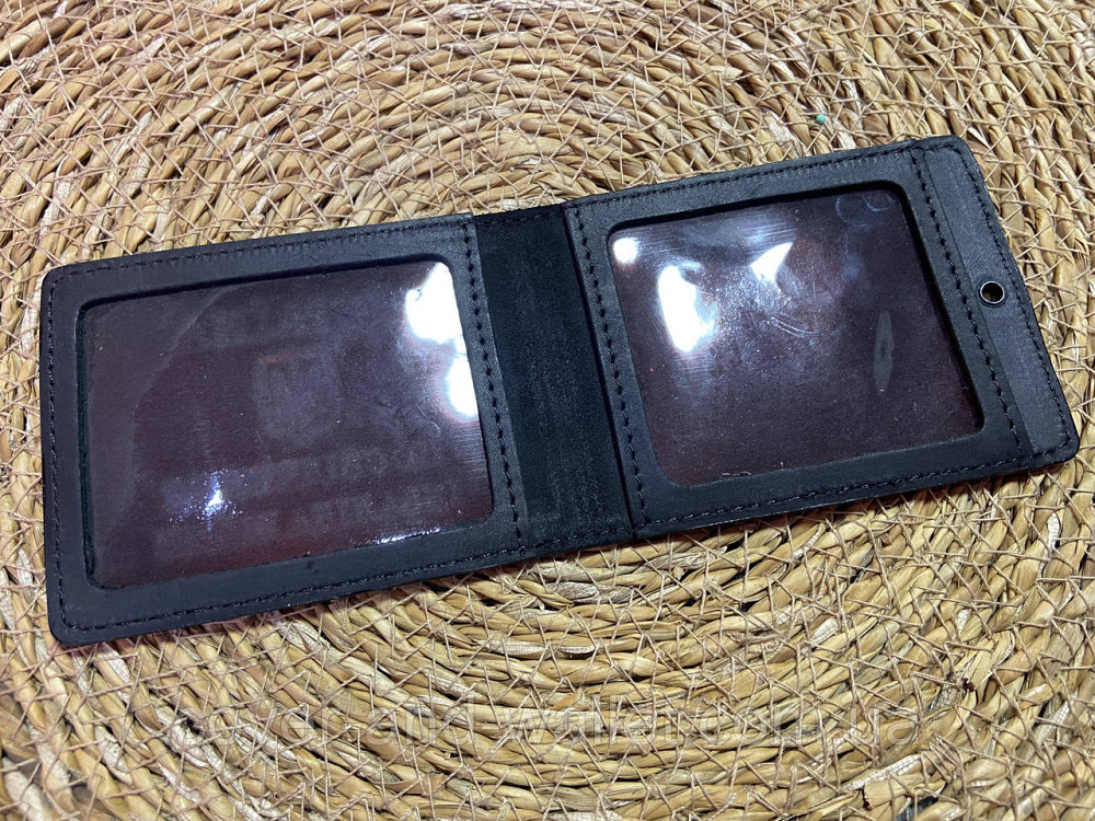 Обкладинка на посвідчення Інвалід війни із вінтажної шкіри чорного кольору Київ - фото 2