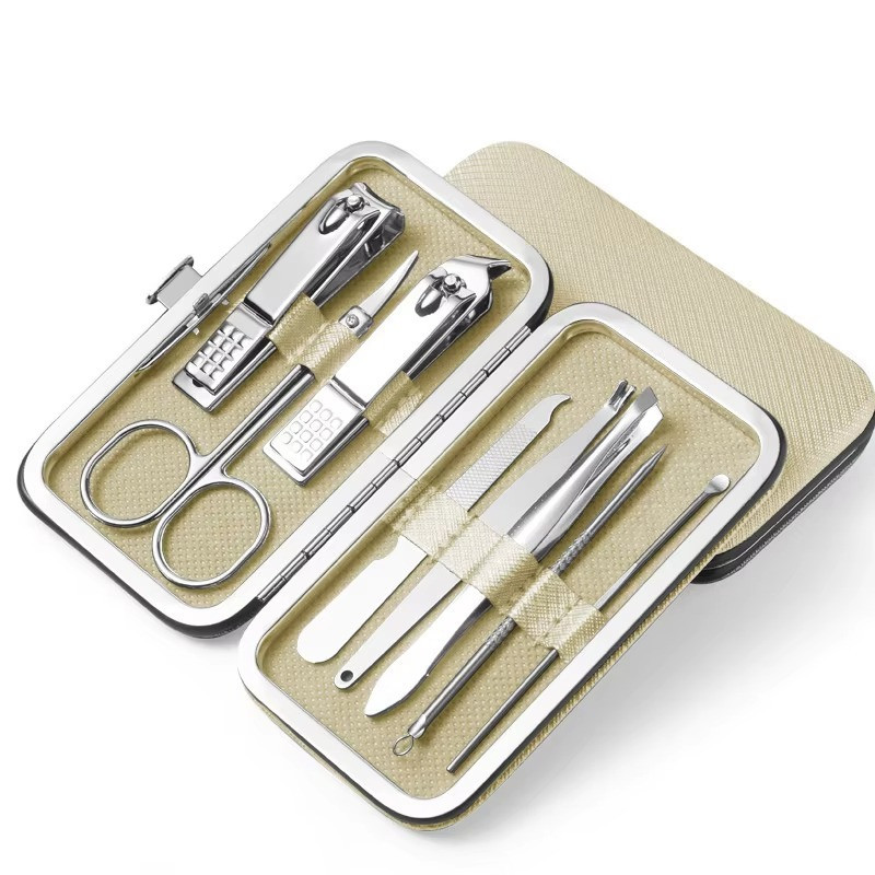 Набор инструментов для маникюра и педикюра в кейсе,пинцет,пилочка,ножницы в наборе 8 шт, цвет бежевый Каменец-Подольский - изображение 2