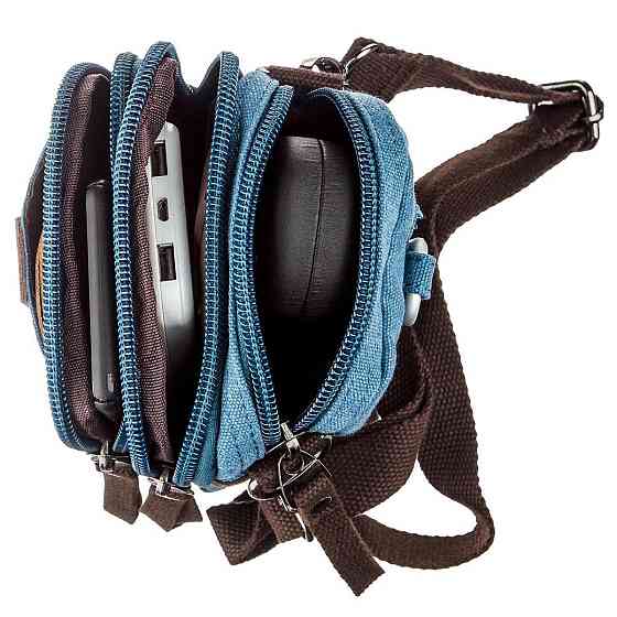 Барсетка текстильная Голубая (Vintage) Киев