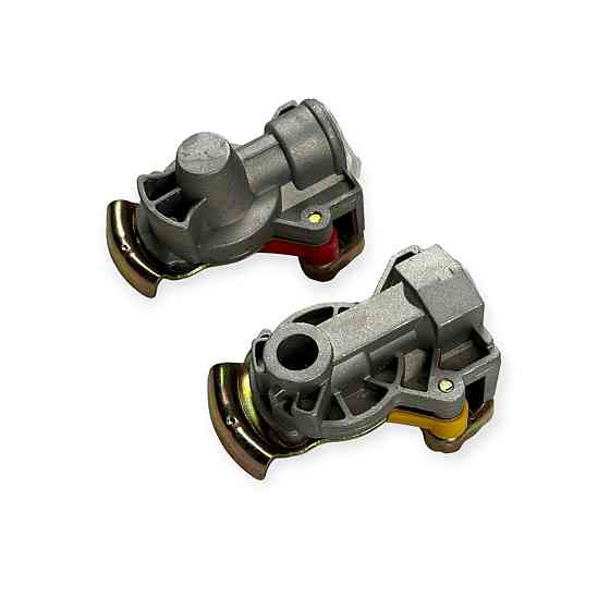 Разъем 16 x1.5 в сборе, с обратным клапаном (к-кт 2 шт) (красный и желтый) пневматический Мукачево