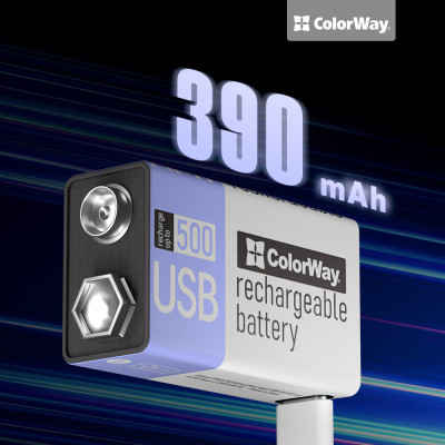 Аккумулятор Крона USB-С 390 mAh 9V (Li-Polymer) ColorWay (CW-UB9V-06) Винница - изображение 11