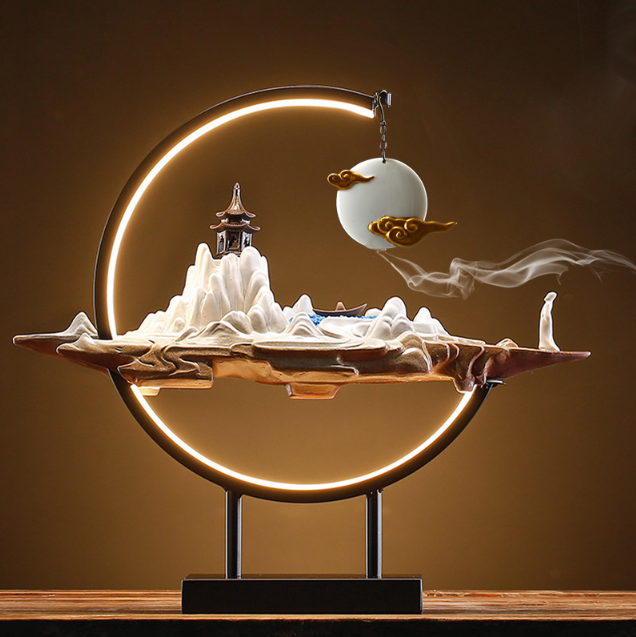 Декоративная LED аромалампа 45х41 см, подставка для благовоний, светильник 2в1!! ЛУНА Пагода Лодка Кременчуг - изображение 1