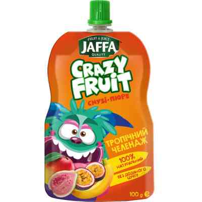 Дитяче пюре Jaffa Crazy Fruit Фруктовий десерт з манго, бананів, гуави та маракуєю 100 г (4820192262002) Вінниця