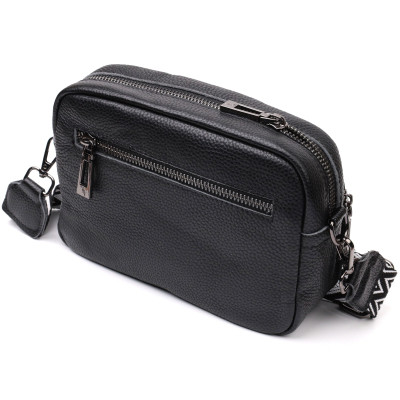 Сумка Vintage Компактная женская кросс-боди из натуральной кожи Черная (22294) Винница - изображение 6