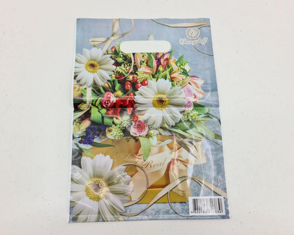 Пакети з вирубаною ручкою (22*30) "Ромашки" Рендпако (50 шт.) Харків - фото 3