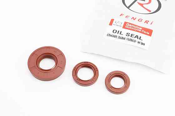 Сальники к-кт 3шт (17x28x5,5; 20x30x6; 20x42x8/9) двигуна, Yamaha 3KJ, від 20шт -20% Київ