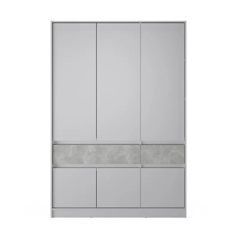 Шкаф распашный для одежды с выдвижными ящиками (полки - штанга) Эверест Стайл-1400 140х53х203 см Кашемир/Бетон (DTM-071164) Львов - изображение 3