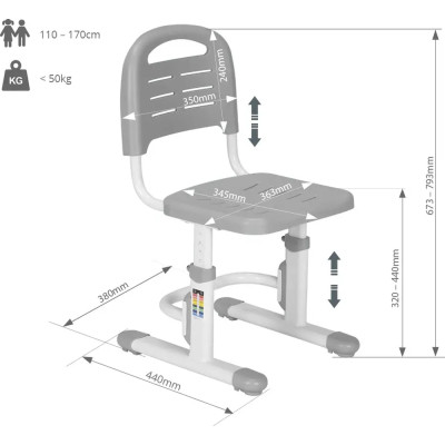 Школьный стул FunDesk SST3L Grey Винница - изображение 2