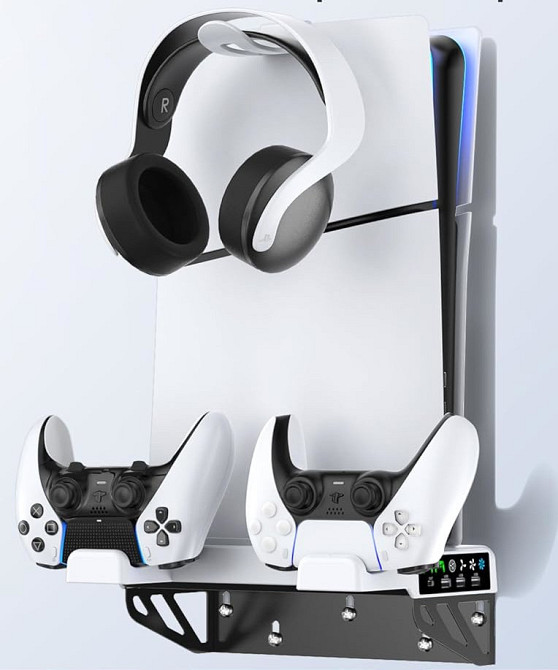 Крепление на стену PS5 Pro/Slim/Fat с охлаждением и зарядкой OIVO VG-P5326X-Pro Киев - изображение 1