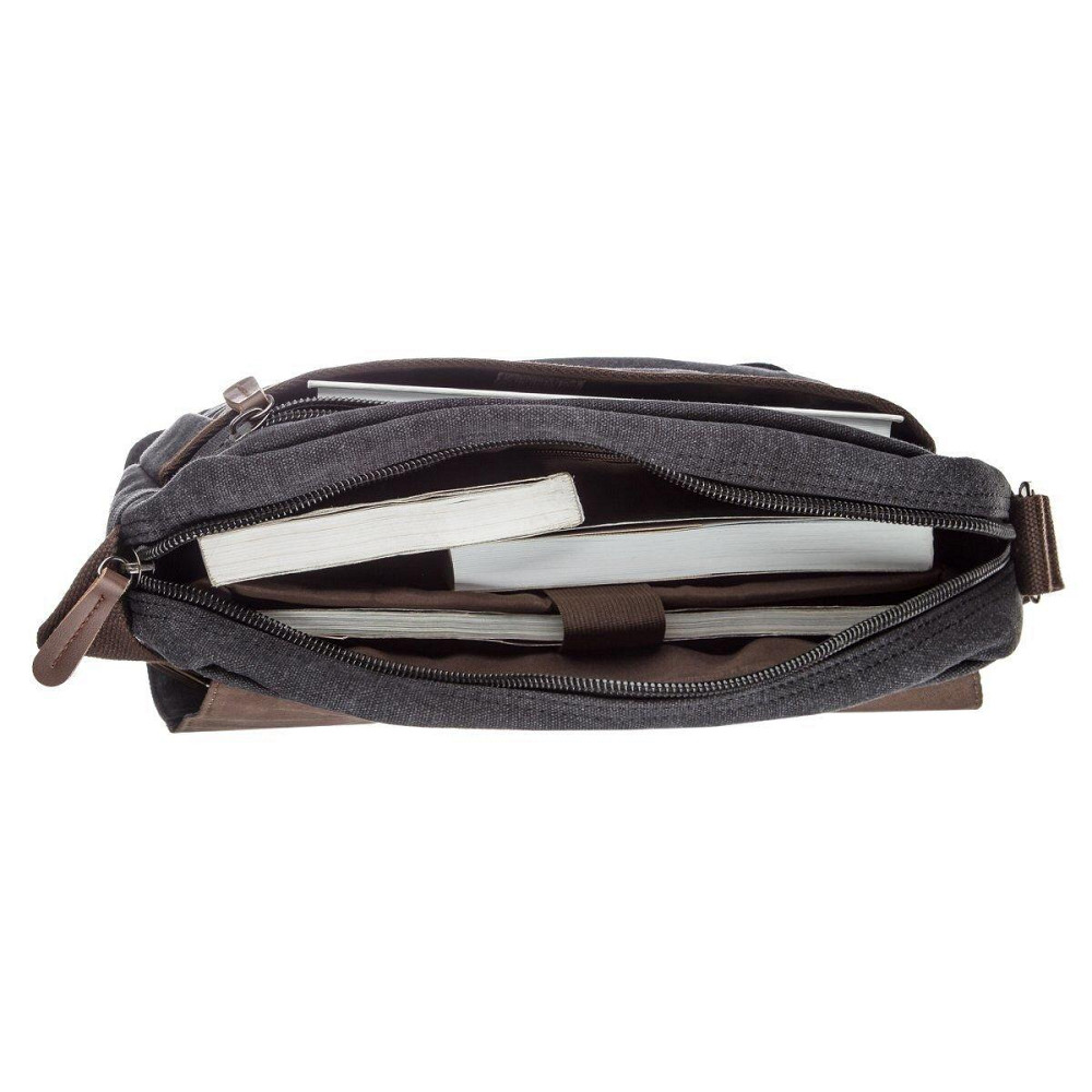 Сумка почтальонка текстильная Черная (Vintage) Киев - изображение 4