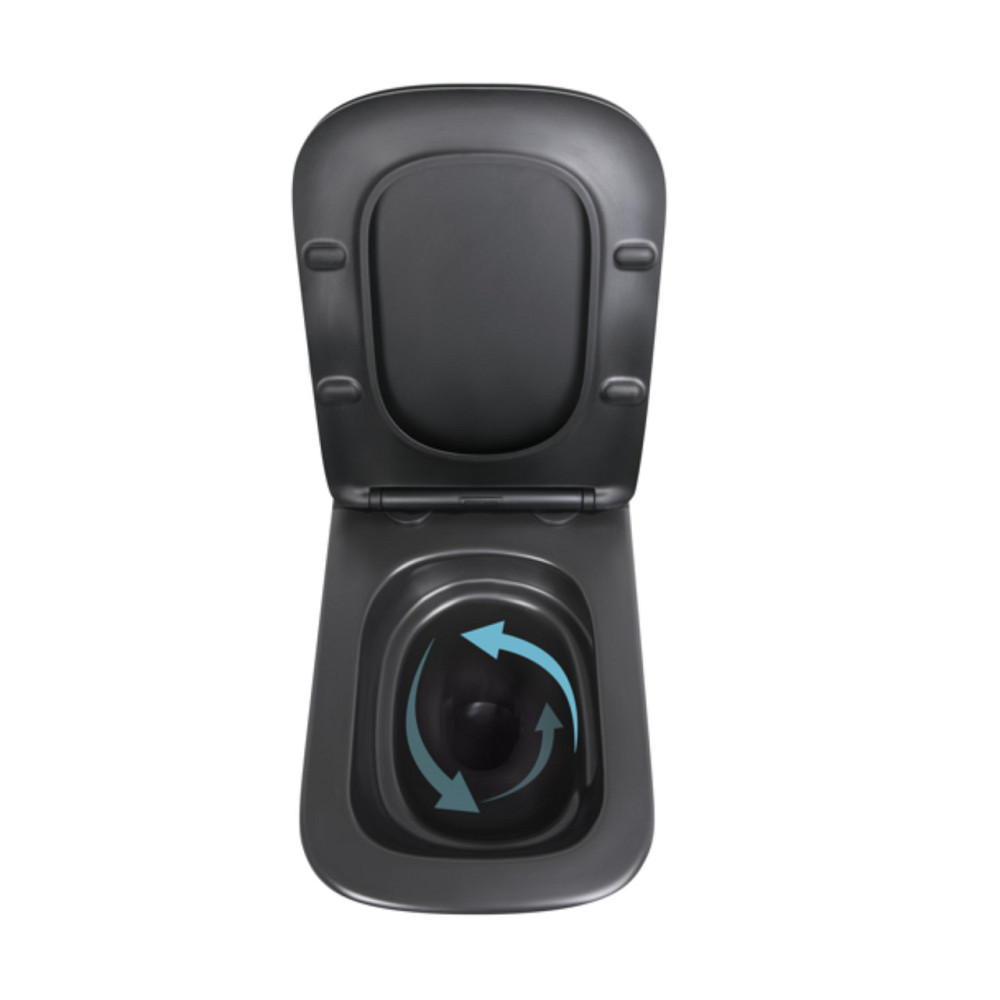 Унітаз підвісний Qtap Tern New Ultra Quiet із сидінням із сидінням Soft-Close MATT BLACK QT17332303ASMB Київ - фото 6