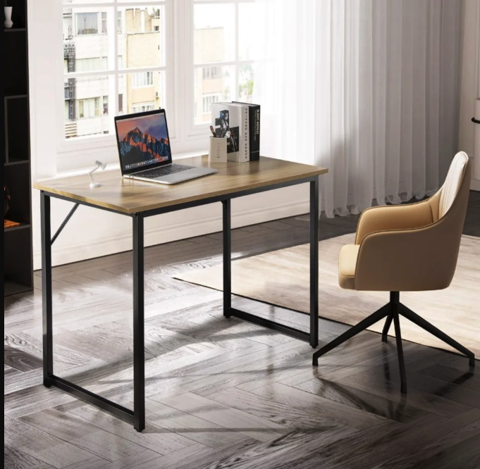 Письмовий стіл Costway Homart із сталевим каркасом натуральний Київ - фото 4