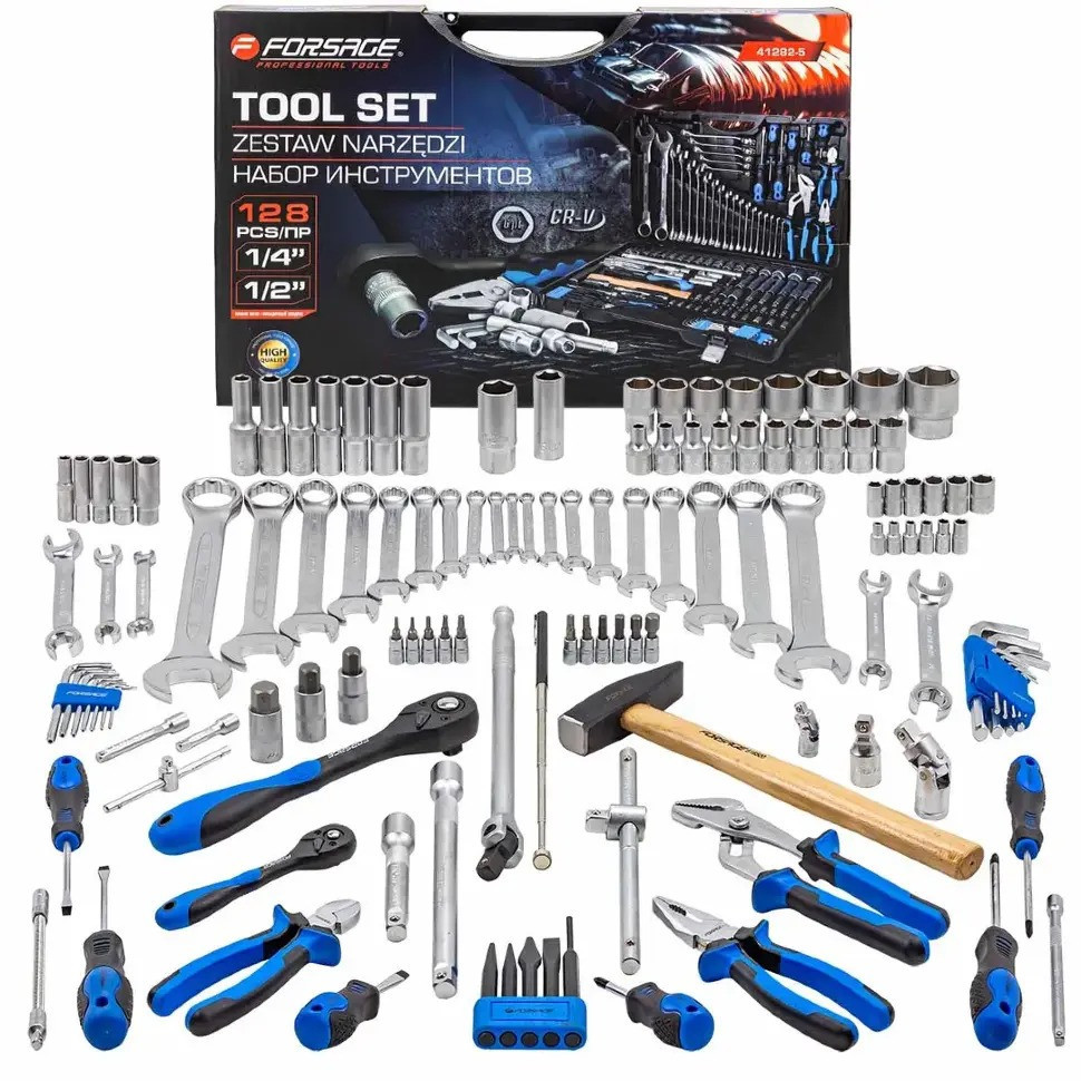 Набір інструментів 128 предметів 1/4'', 1/2'' FORSAGE F-41282-5 Одеса - фото 2