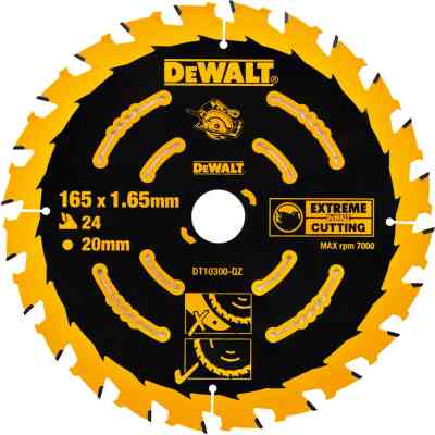 Диск пильний DeWALT EXTREME, 165 х 20, 24 z, геометрія зуба ATB, 18 град (DT10300) Вінниця