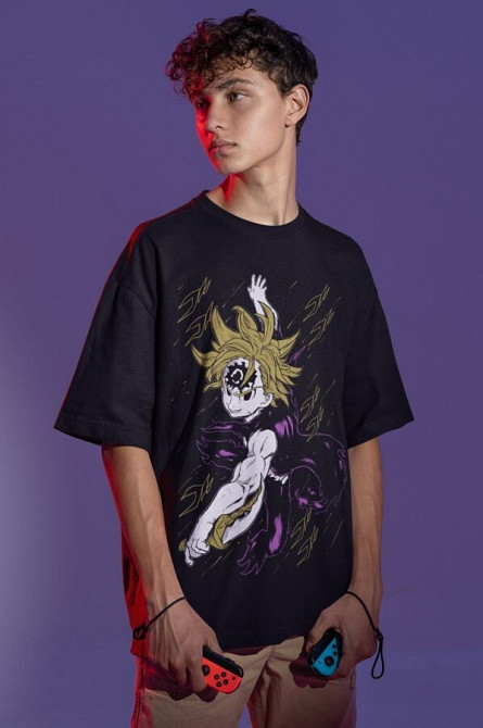 Футболка аниме Есканор Севен Деадлй Синс оверсайз (S/M/L) Черний AnimeJ1019 Днепр - изображение 5