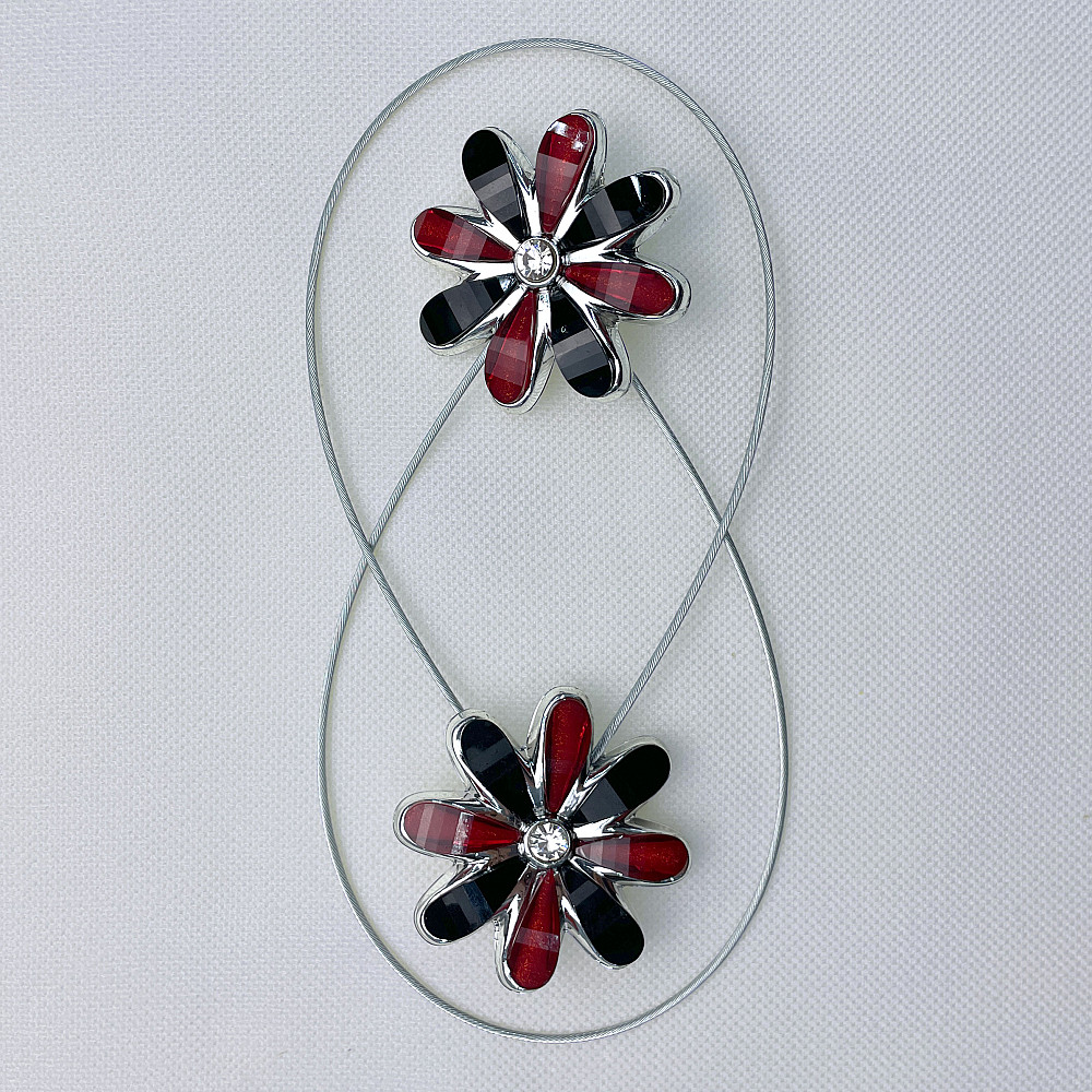 Магніти для штор та гардин "Квітка" набір 2 шт Червоний з чорним (81-253) Київ - фото 6