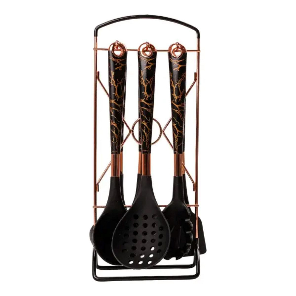 Набір кухонного приладдя на підставці 6 штук кухонні аксесуари Мармур YRUR6 Коломия - фото 1