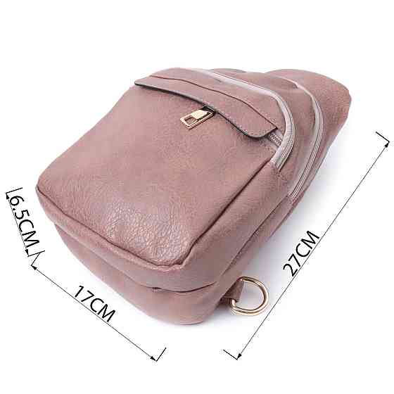 Стильная женская сумка через плечо с отверстием для наушников из экокожи Vintage 22786 Коричневый Киев