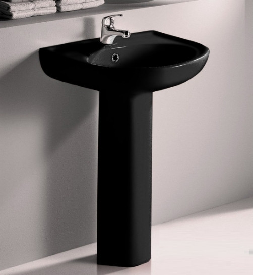 Комплект раковина + ножка RAK Ceramics Cynthia Wash Basin (57 см) Черный Винница - изображение 1