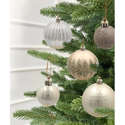 Елочная игрушка Chomik пластикові Кульки, сніжинки 30 шт, шампань (5900779895324_2) Винница - изображение 3