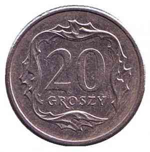 Монета 20 грошів. 2007,09 рік, Польща. (В) Полтава